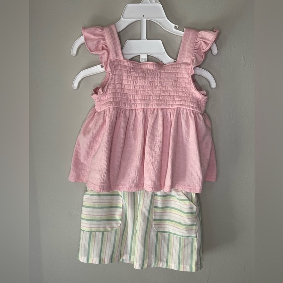 Nicole Miller Other - Nicole Miller Pink & Green Tank Top & Shorts 2 Piece Set Girls Size 3T